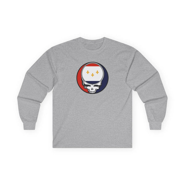 Grateful Dead - New Orleans Flag Stealie Unisex Ultra Cotton Long Sleeve Tee - StealieShop